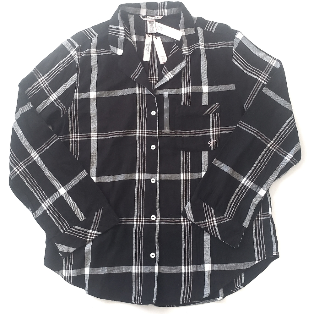 Victoria's Secret Cotton Flannel PJ Top Small